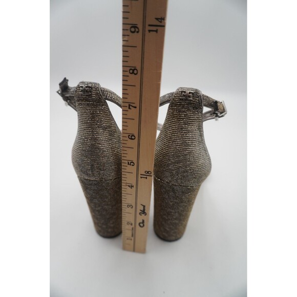 Sam Edelman Women's Yaro Silver Metallic Ankle Strap Open Toe Block Heels Sz 8 M - Picture 9 of 9